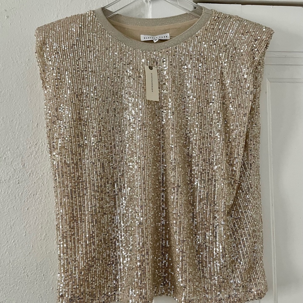 Anthropologie Endless Rose Sleeveless sequin sweater (M)